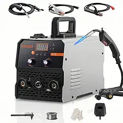 Máquina de Solda 3 em 1 MIG MMA TIG 250A 110V/220V com Display LCD - Soldadora Sem Gás, Inverter IGBT, Compacta e Econômica (110, Volts)