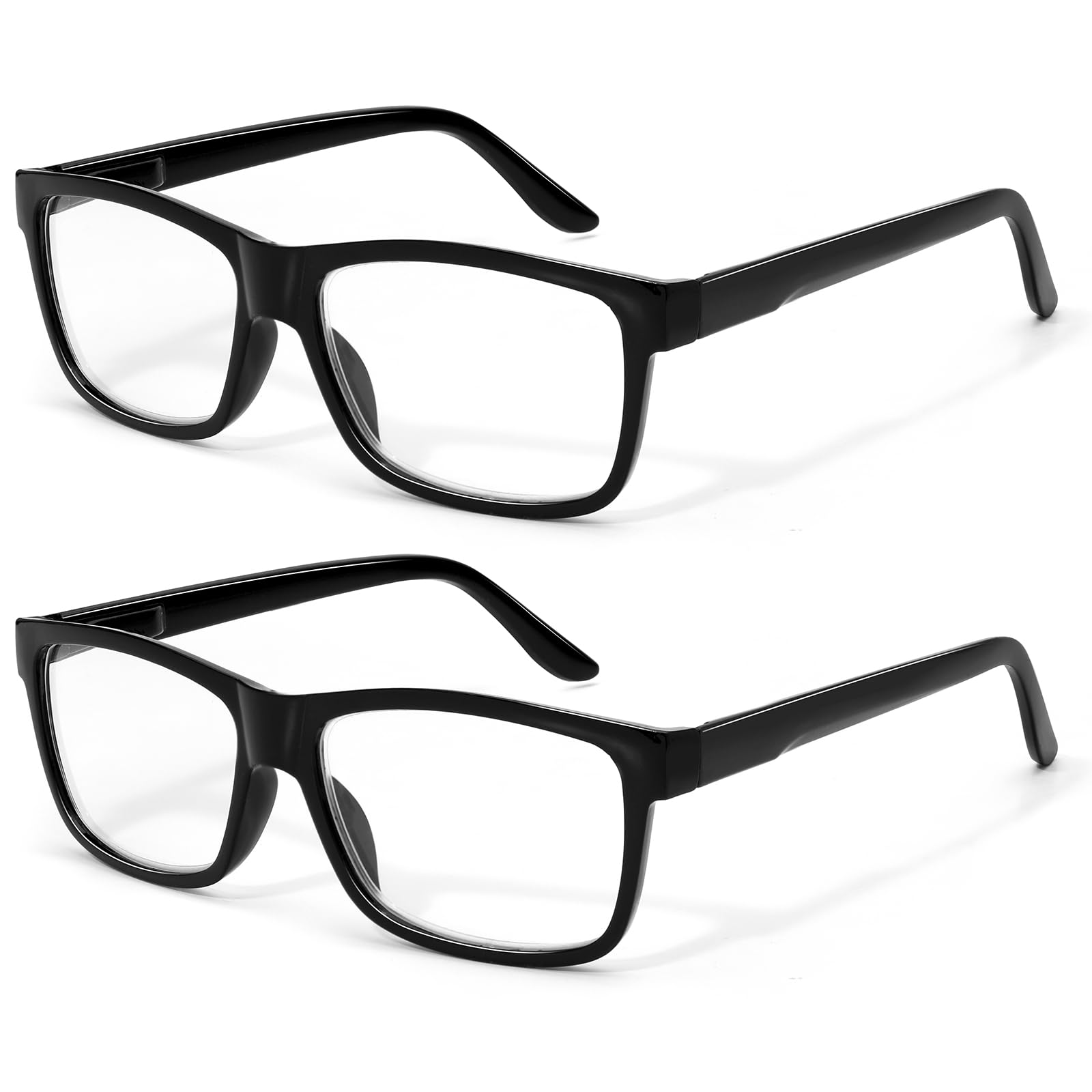 AIMISUV Blue Light Glasses for Women Men - Computer Reading Gaming Anti Eyeystrain(2P Black)