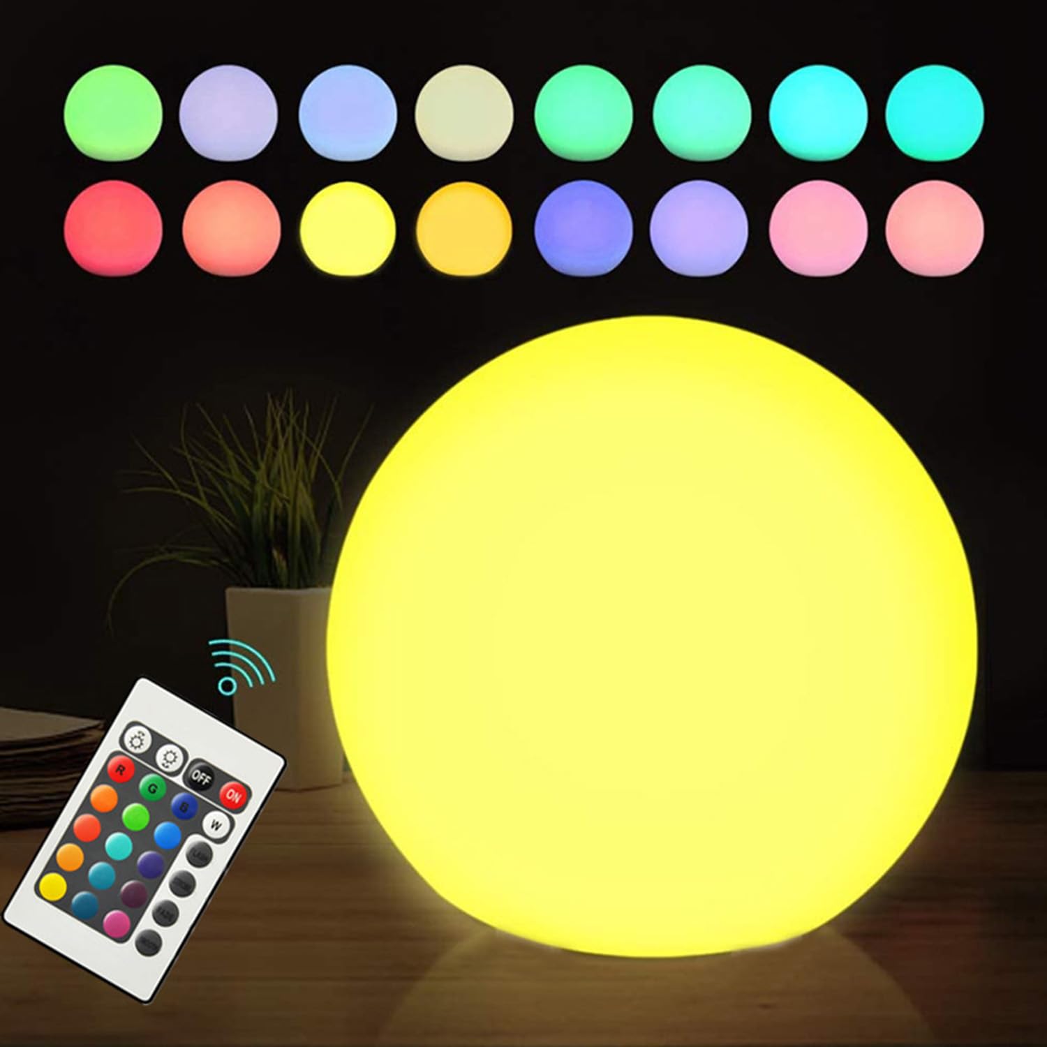 Lampada A Sfera LED RGB A Colori Variabili Sfera Senza Fili Lampada Notturna da Tavolo Luminosità Regolabile Sfera Ricaricabile Ideale per Decorazione di Casa Giardino Vacanza Bar