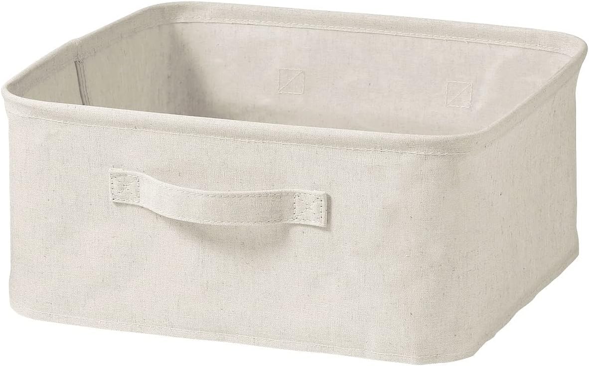 無印良品 Muji 12403470 Soft Box, Small, Width 13.8 x Depth 13.8 x Height 6.3 inches (35 x 35 x 16 cm), Polyester Hemp, Square Shape,