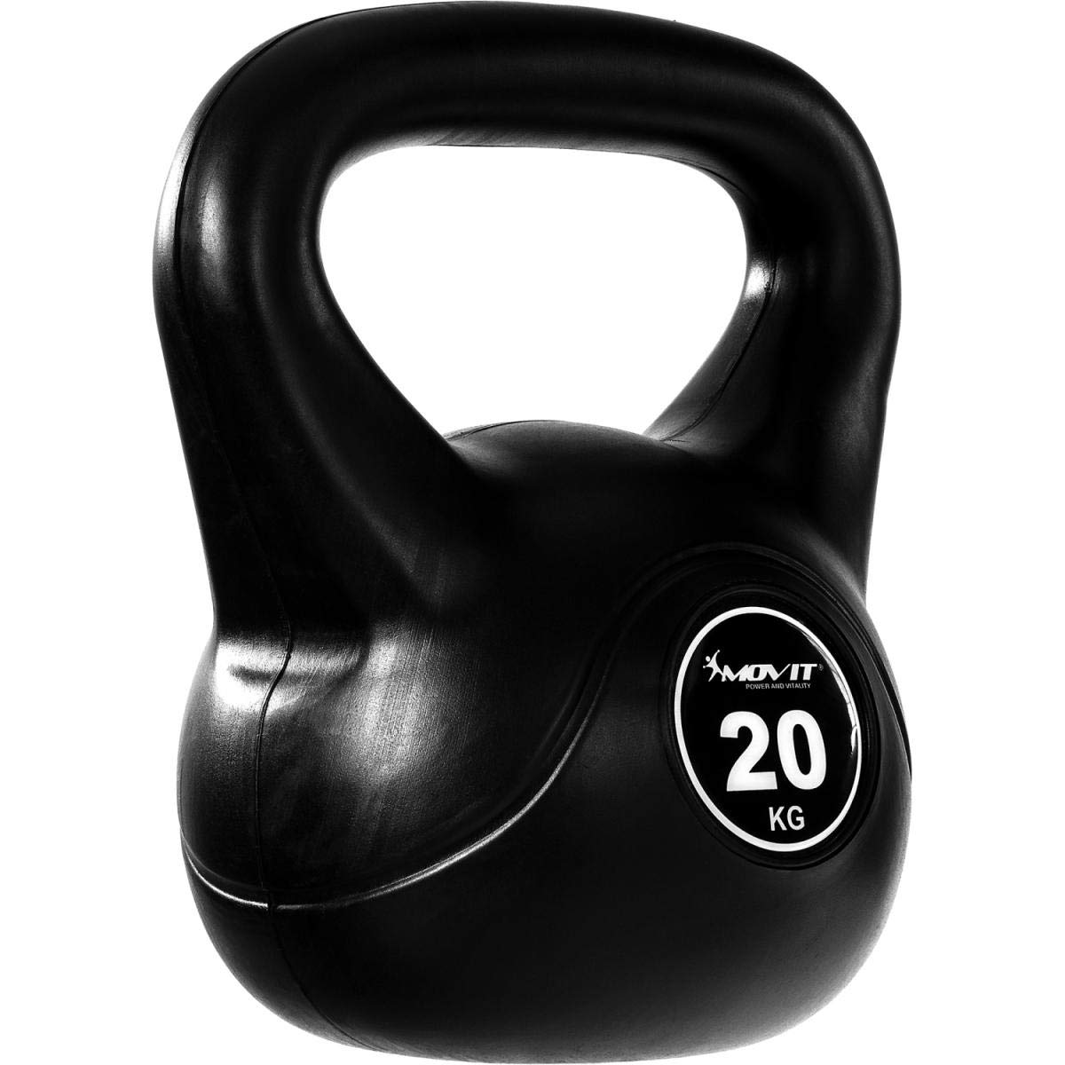 MOVIT Kettlebell - Peso a Scelta da 1 kg a 20 kg, Rivestimento in Plastica, Anti Sfregamento, Ergonomico - Campana Bollitore Palestra, Fitness, Manubri con Maniglia, Ginnastica, Allenamento