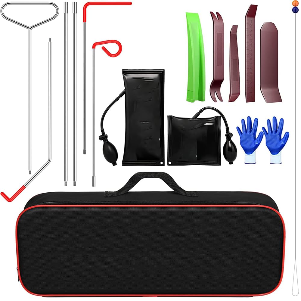 Portable Car Tool Set 16 Pieces, Stainless Steel Auto Body Repair Kit,Door Interior, Floor, Door Panel, Audio disassembly and Repair - 1