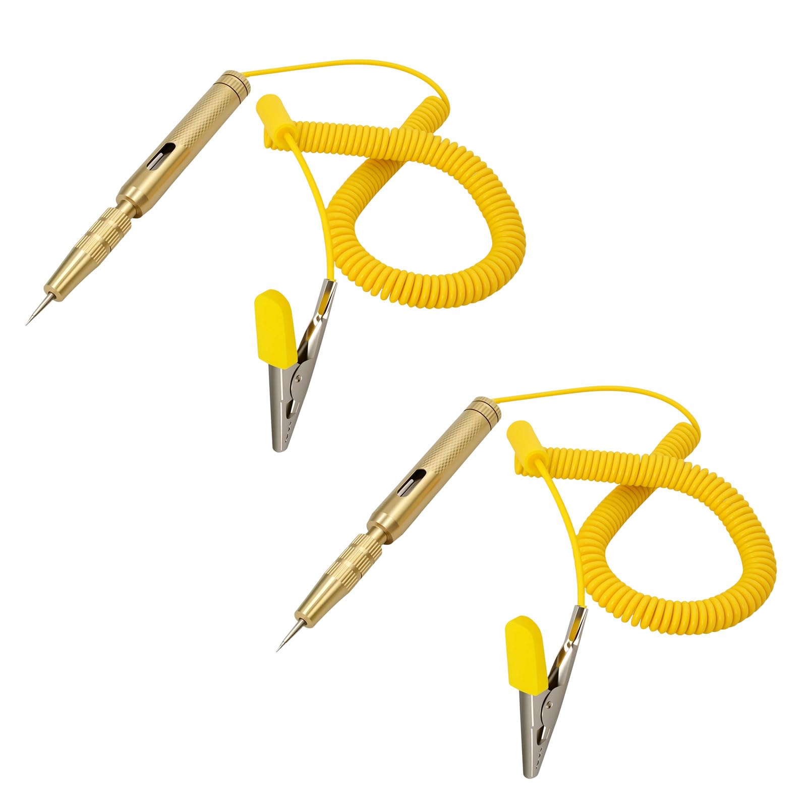 Auto Spannungsprüfer mit Prüflampe,QIQIAZI 6V 12V 24V Stromprüfer KFZ mit Krokodilklemme,Stromprüfer Prüflampe Spannungsprüfer Zweipolig mit Krokodilklemme für Autos/Motorrädern(2 Stück)