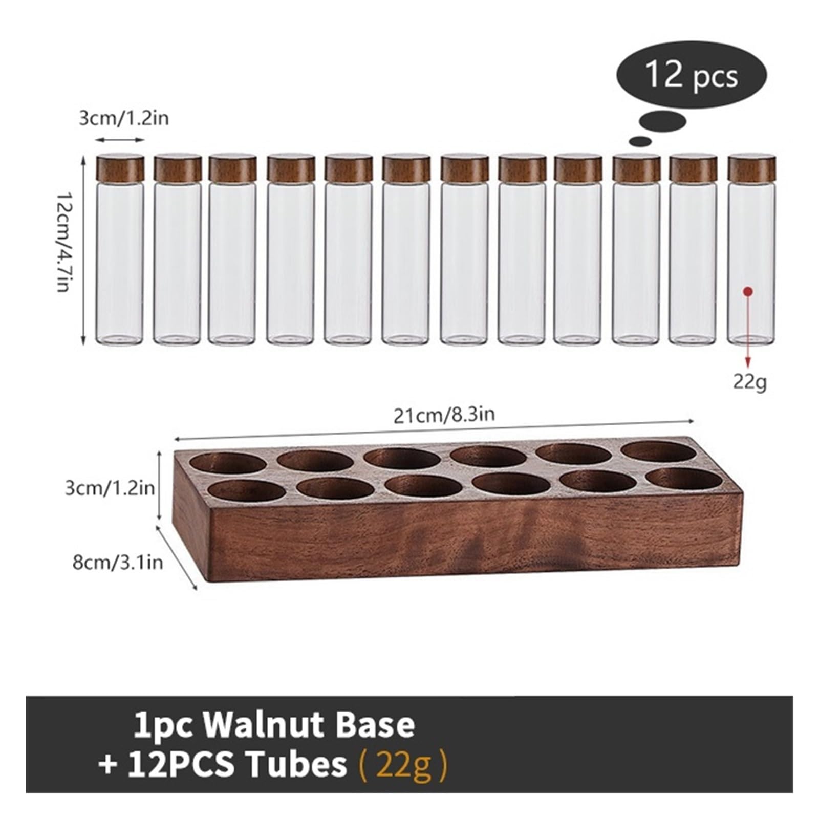 Kaffeebohnen-Aufbewahrungsbehälter, Tube-Display-Regal-Set