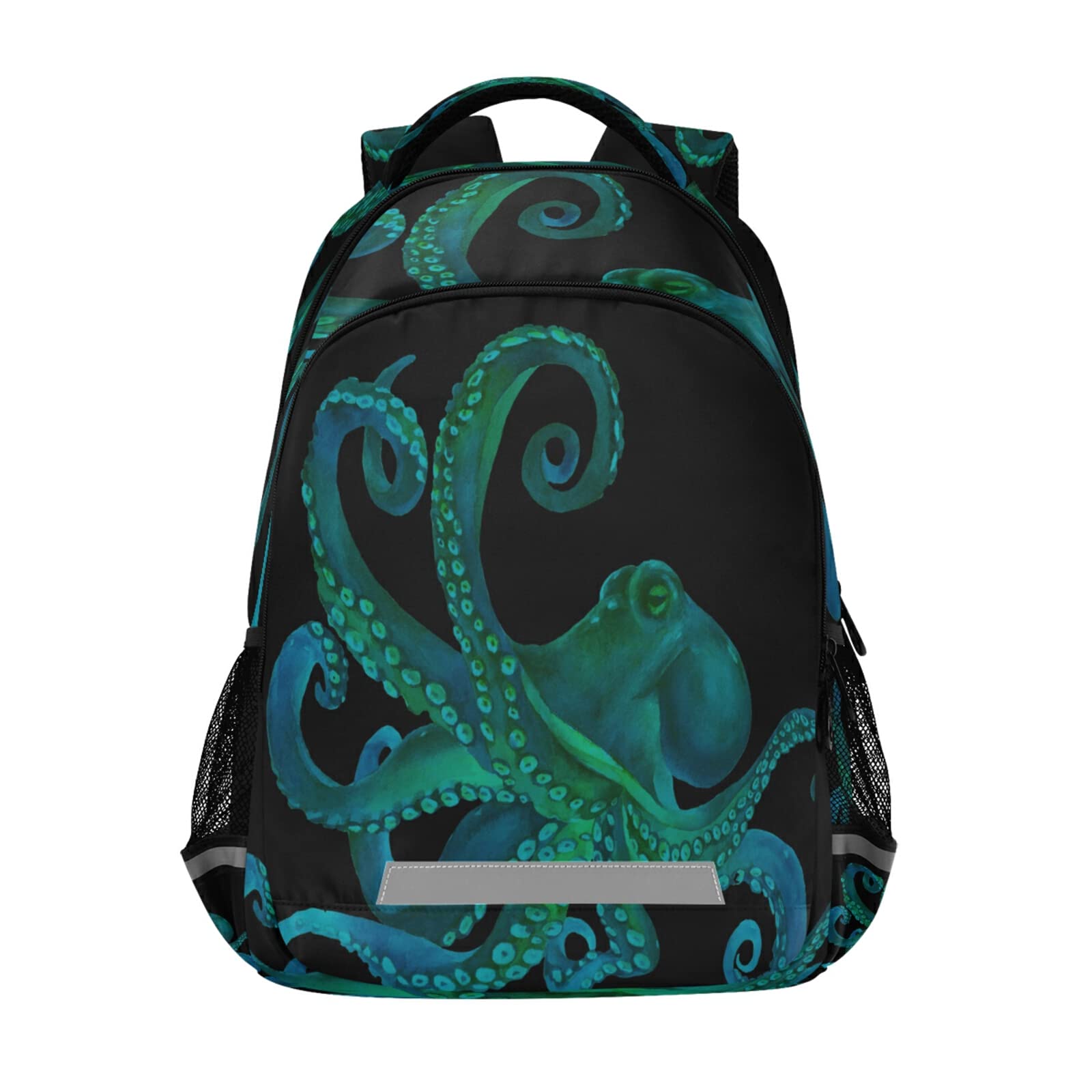 Blue Watercolor Octopus Backpacks Travel Laptop Daypack School Book Bag for Men Women Teens Kids