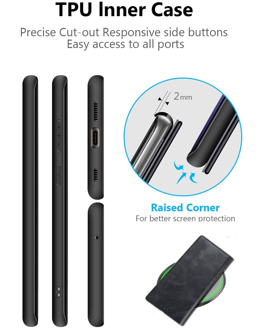 Moex Custodia Portafoglio Per Xiaomi Mi 11 Lite E 11 Lite 5G - Pelle Vegana, Protezione 360° Con Slot Per Carte, Antiurto, Nero