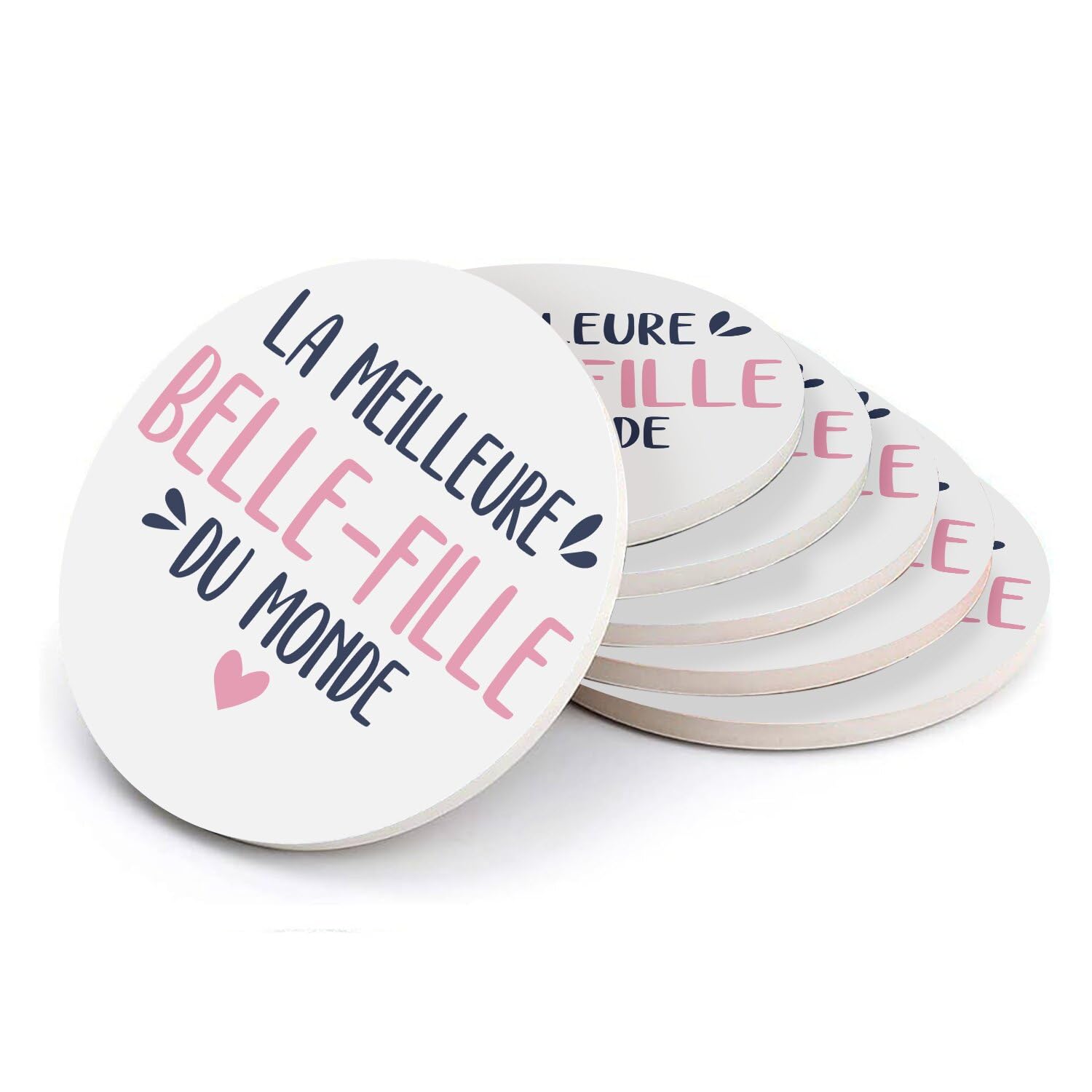Sous verre ronds en céramique anti trace lot de 6 dessous de verre 108 mm protection table