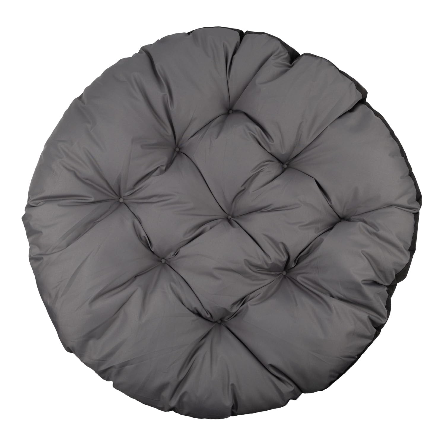 Green Blue GB243 GR Rundes Gartenkissen, 110 cm, für Storchennest, Kokon und Papasan-Sessel, grau, Dicke 13–15 cm, gesteppt, Füllung: Silikonkügelchen (Kokon ist Nicht im Lieferumfang enthalten)