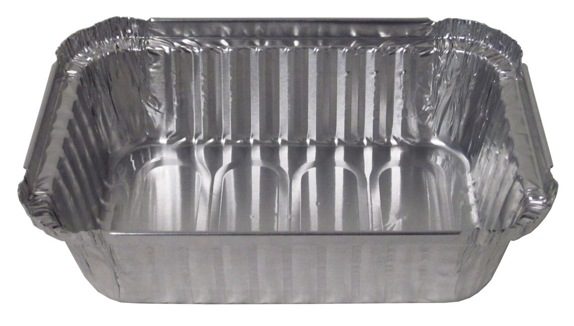 Durable Packaging Aluminum Closeable Containers, 1.5 Lb Deep Oblong, 7.06 X 5.13 X 1.93, Silver, 500/carton