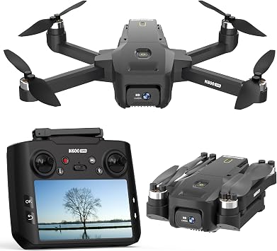 K600GPS Drone with Camera 1080P EIS, GPS Drone with 4.5" HD Screen Controller, Auto Return Home, Brushless Motor, Follow Me, Foldable RC Quadcopter, Drone for Kids, Beginners & Adults, Under 249g