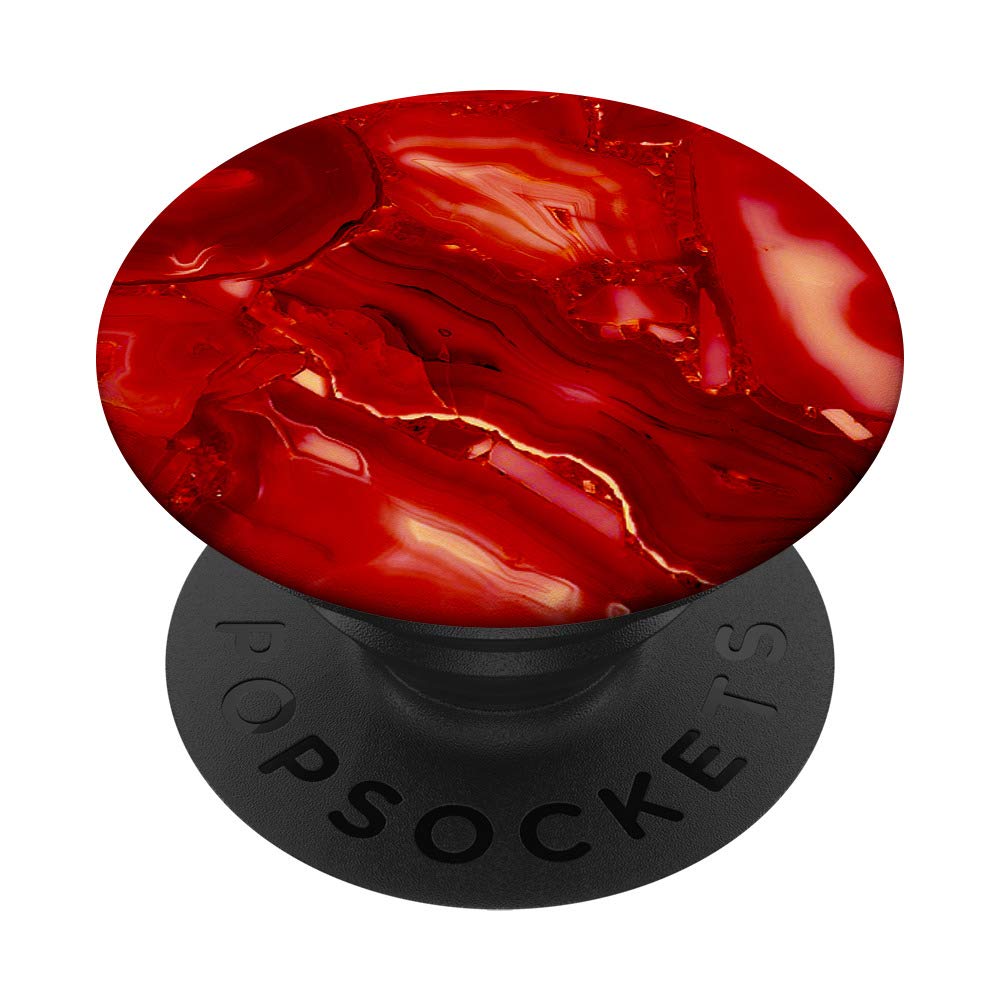Red-Marble-Effect - Light-Red-Marbled-Design PopSockets Grip and Stand for Phones and Tablets