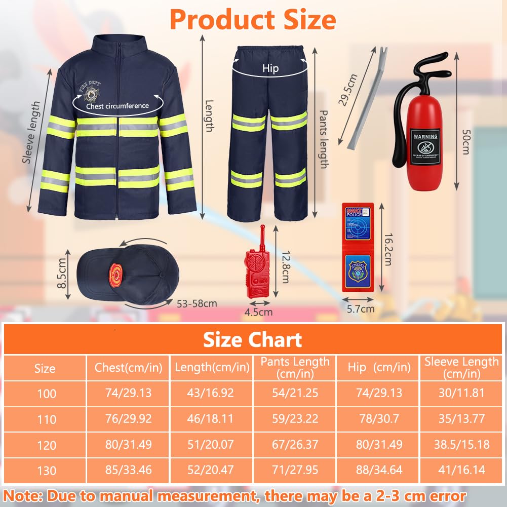 AYBUY Kids Fireman Costume, Kids Firefighter Costume and Accessories, Children Role Play Halloween Costumes - Image 2