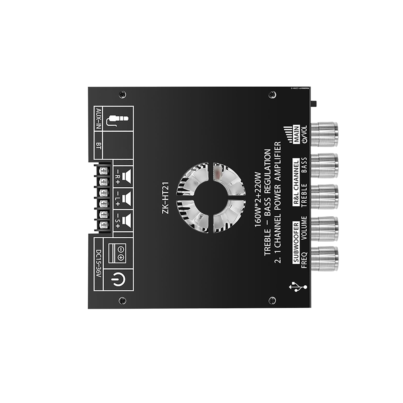 LICAEVEY Moduł Wzmacniacza Audio 2.1 kanał, Płytka Bluetooth 5.0, (ZK-HT21)