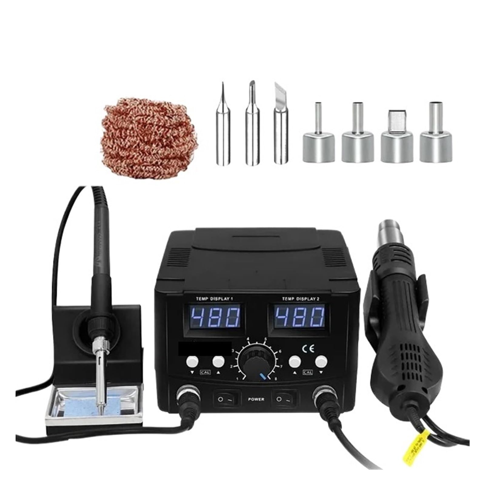 Stacja lutownicza 800 W 2 W 1 Cyfrowa Stacja Lutownicza ESD Hot Air Gun Spawanie Lutownicą Do Rozlutowywania SMD Stacja Lutownicza(8588D TOOL SET 2)