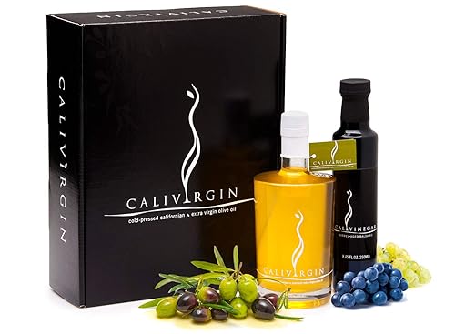 Calivirgin Juego de regalo de aceite de oliva y vinagre balsámico – Juego de regalo de vinagre balsámico de Módena y aceite de oliva virgen extra –
