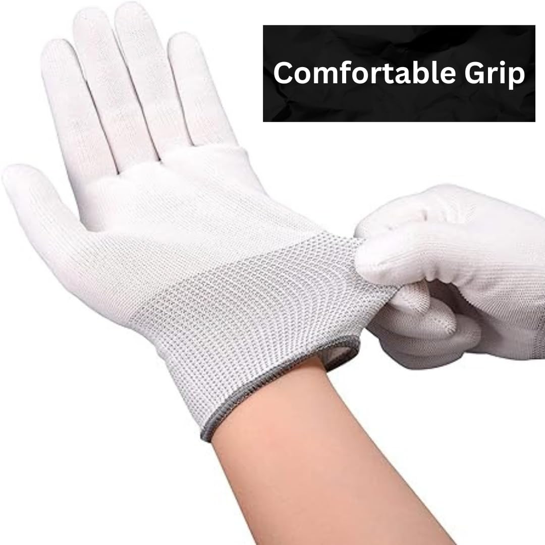 GetFit Cotton Summer Gloves | Protection From Sun Burns | Dust | Pollution | Gloves For Women | Gloves For Men | 2 Pairs | White 3