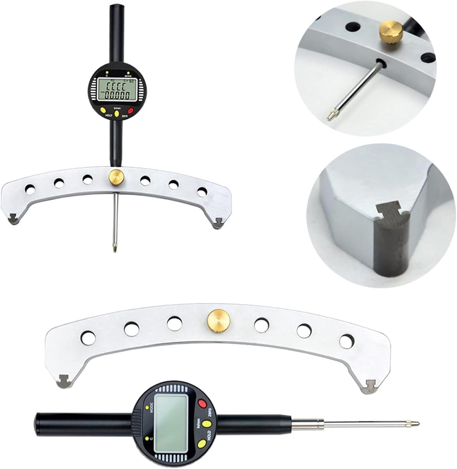Digitales Radiuslehre, 0,03 mm Genauigkeit, 450–2500 mm Bereich, 0–50 mm Hubraum, 200 mm Backe, Datenübertragung für Formmessung