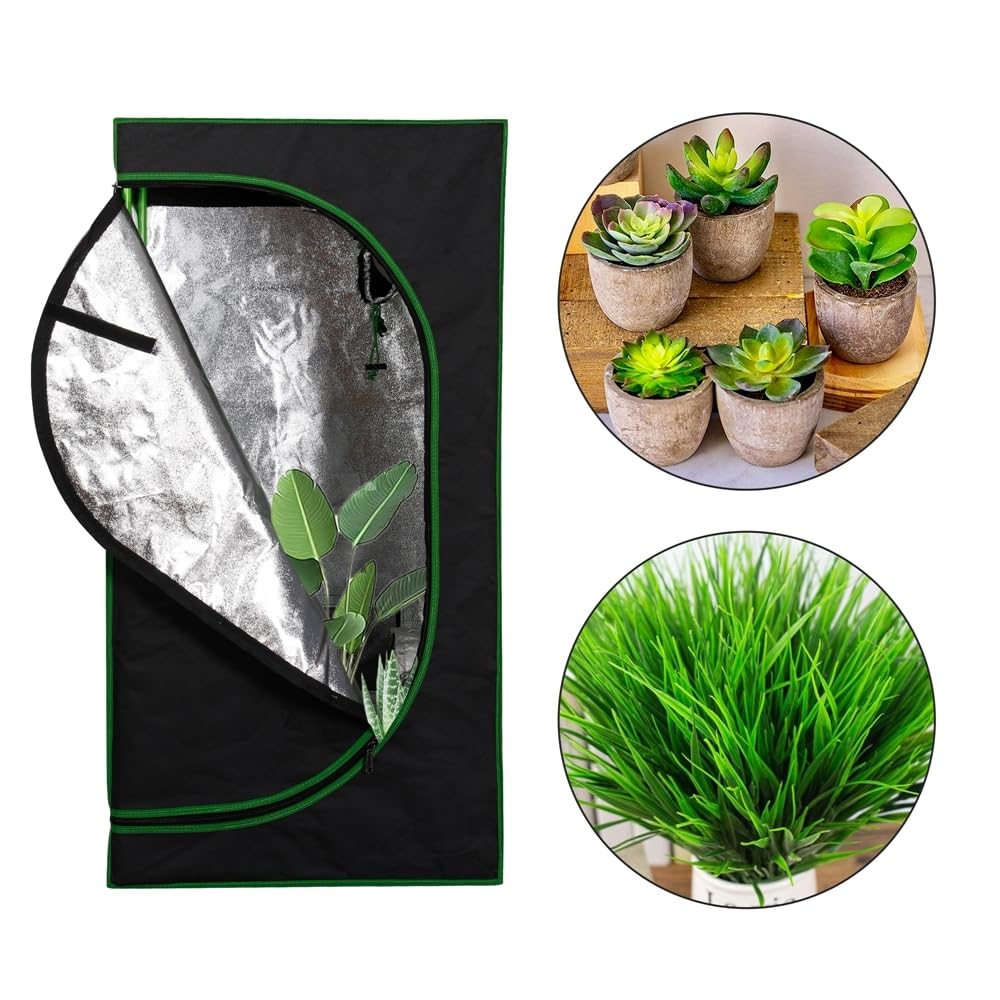 Mucola Growzelt 60x60x220 cm Set mit 3-in-1 Messgerät Zuchtzelt für Hydrokulturen zur Pflanzenzucht | licht- und wasserdicht | Indoor Grow Tent mit reflektierender Innenfolie Zimmergewächshaus