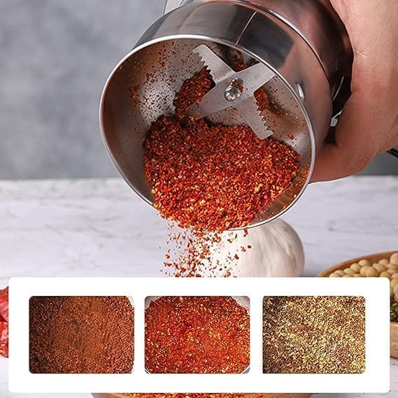 Image of Drumstone 𝟏𝟓 𝐘𝐞𝐚𝐫𝐬 𝐆𝐮𝐚𝐫𝐚𝐧𝐭𝐞𝐞 Portable Stainless Steel Electric Grinder for Dry Spices, Coffee Beans, Grains, Masala, Herbs | One-Touch Silent Operation | High-Speed Multipurpose Mill
