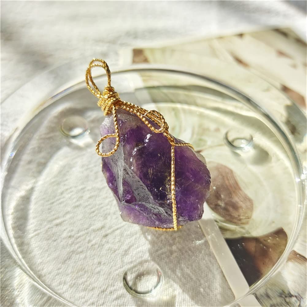 1 Stück natürlicher Kristall, rosafarbener Rosenquarz, rauer Anhänger, Amethyst, unregelmäßiger Stein, Bergmannsschmuck, Therapie-Halskette, wunderschöner natürlicher Kristallstein, Kristall Voller Te