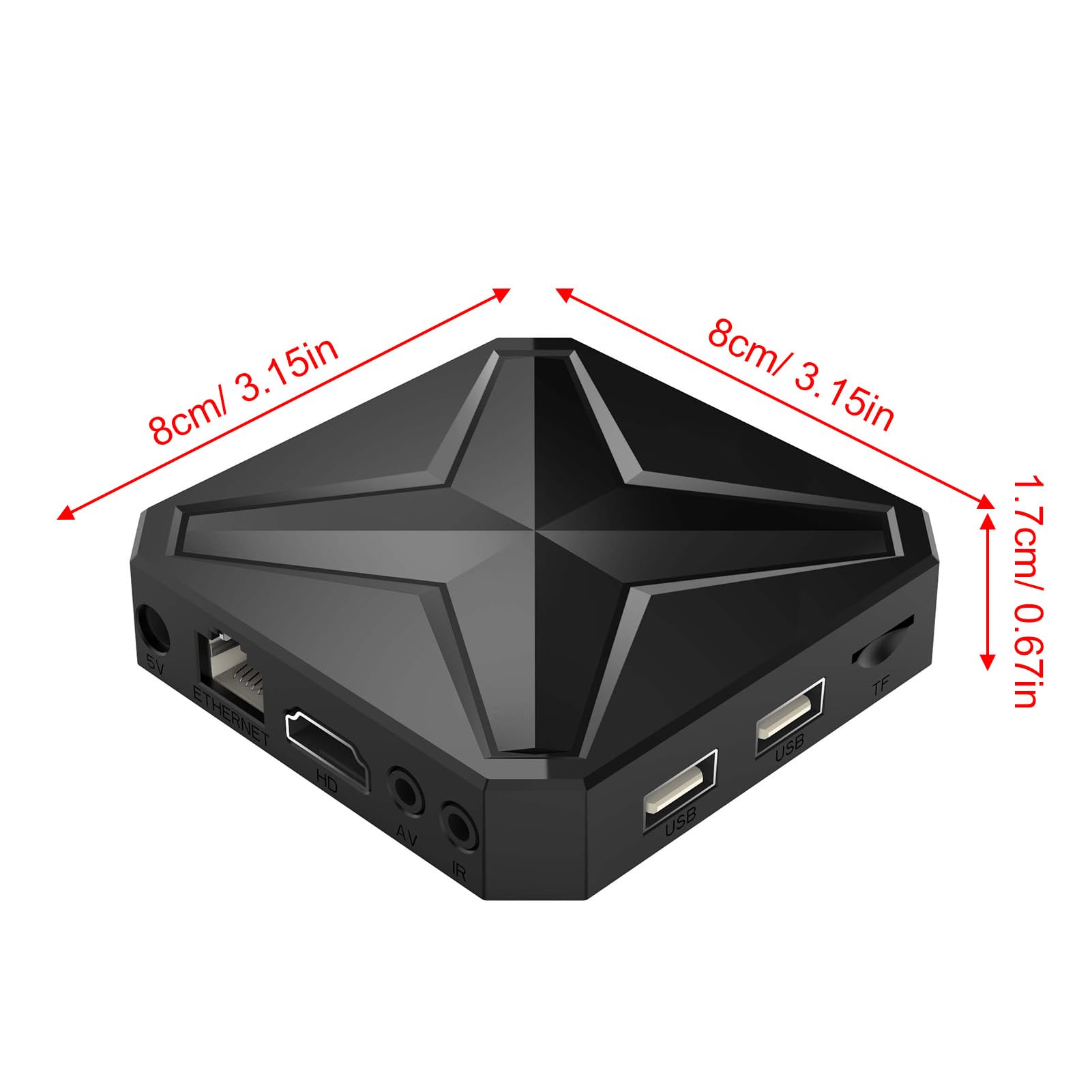 TV Box 8K, Odtwarzacz Multimediów Strumieniowych, 2 GB RAM i 16 GB ROM, Dwuzakresowe Wi-Fi 6 2,4G 5,8G, Pilot Głosowy, USB 3.0, Obsługa Rozszerzenia do 128 (wtyczka UE)