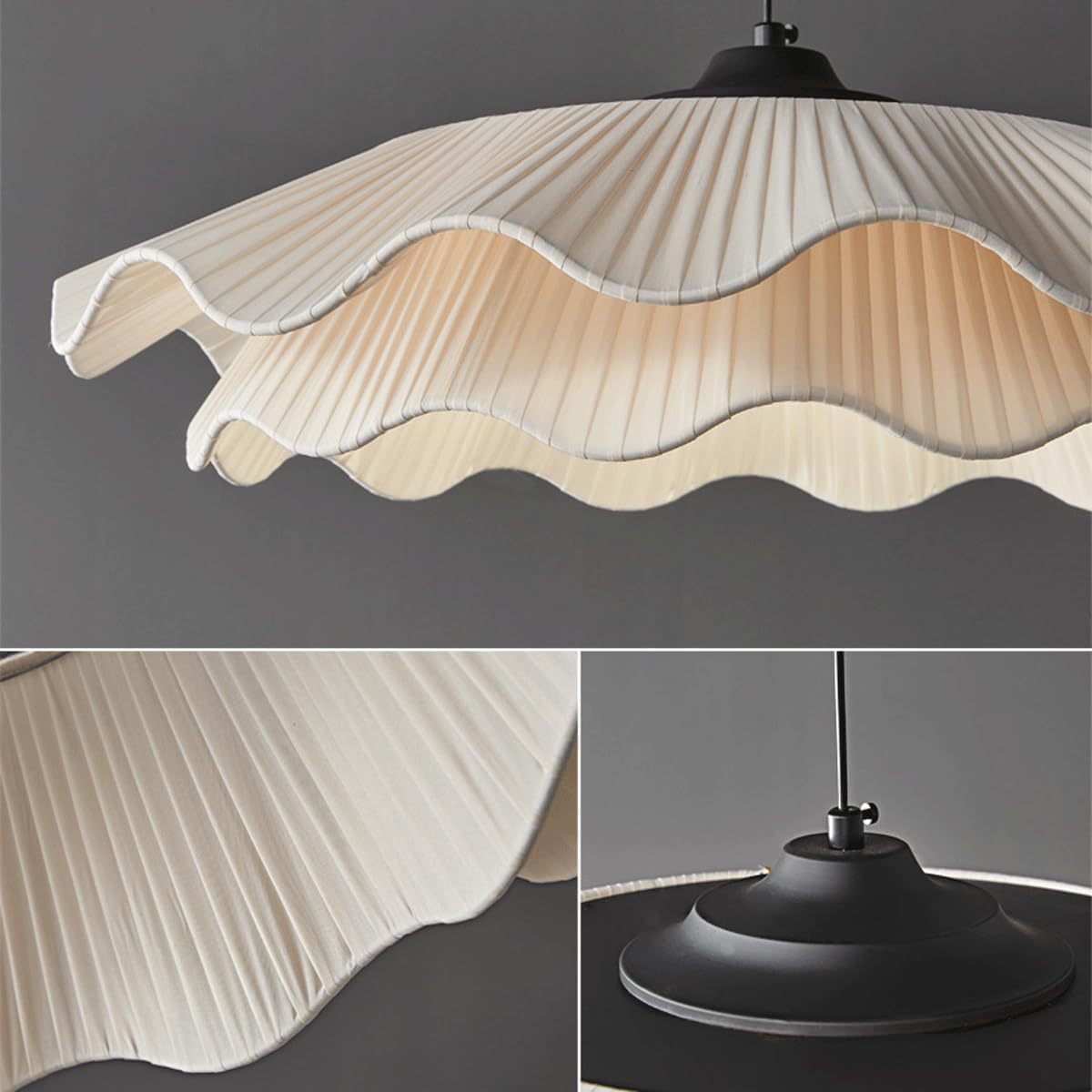 Minimalist Cream Wind White Lantern Fabric Silk Bedroom Pendant Light Mid Century Modern Kitchen Island Hanging Lamp Nordic Creativity Brass Dining Table Chandelier for Living Room Study