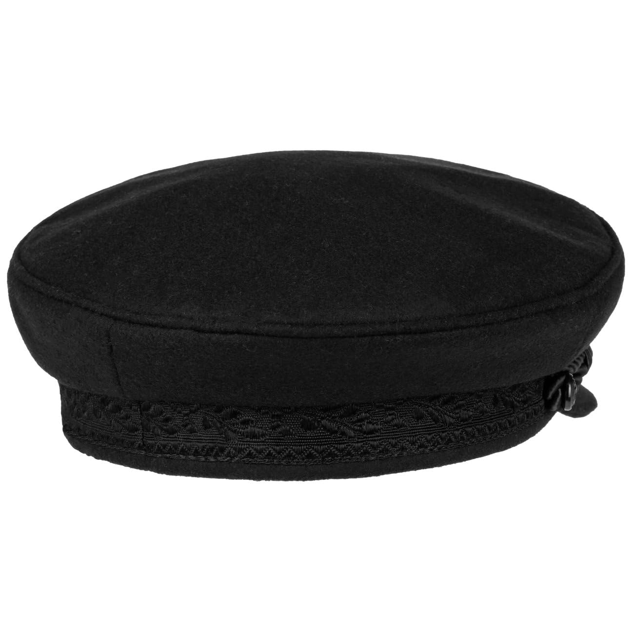 HAMMABURG Gorra Elbsegler Tradicional Capitán Marinero de Paño con Visera Cordeles y Botones Negros Hombre