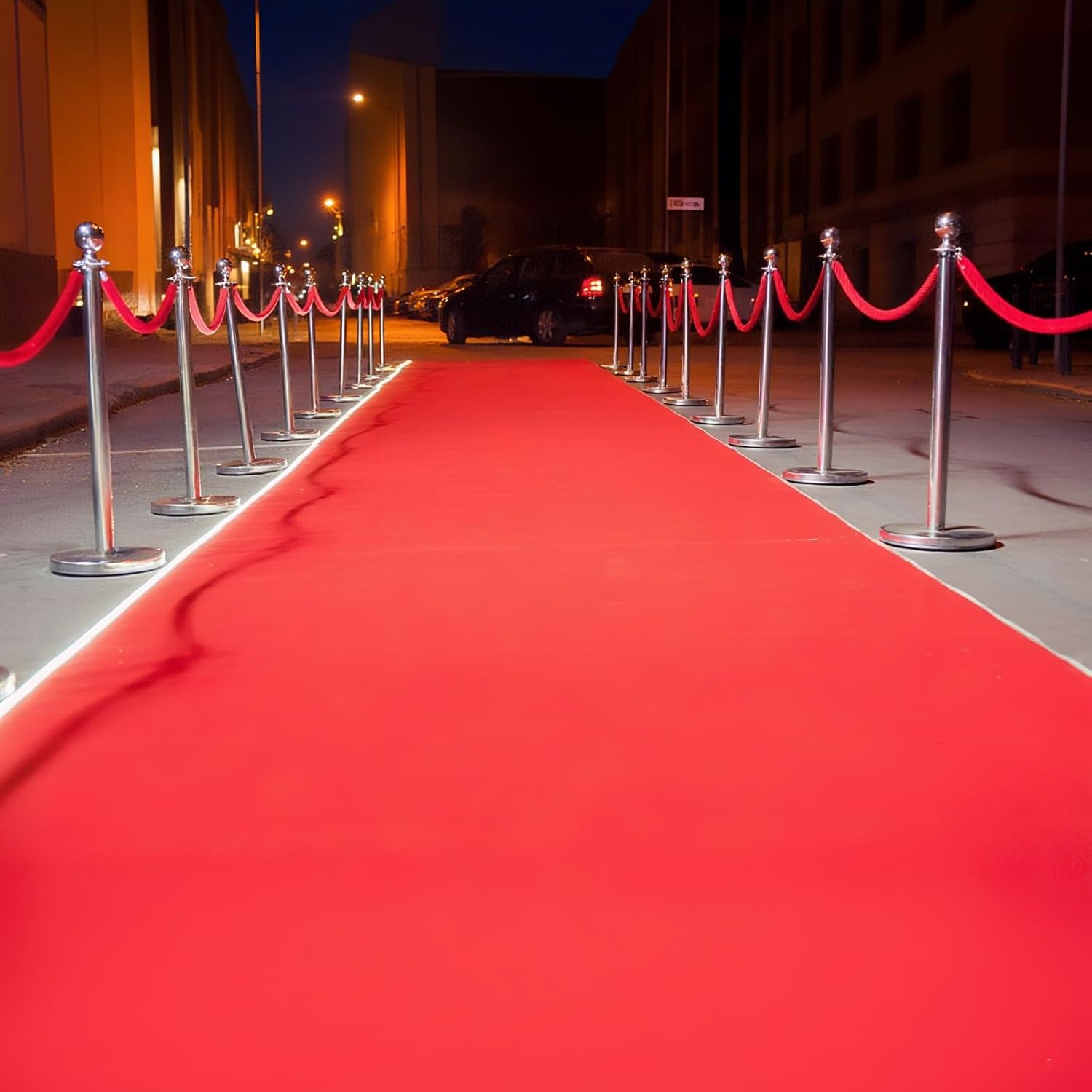 Okllen - Lot de 4 cordes de velours rouge, cordes de contrôle de foule de 1,52 m, barrières de sécurité avec crochets en or poli pour cinéma, file d'attente, grandes ouvertures, célébration