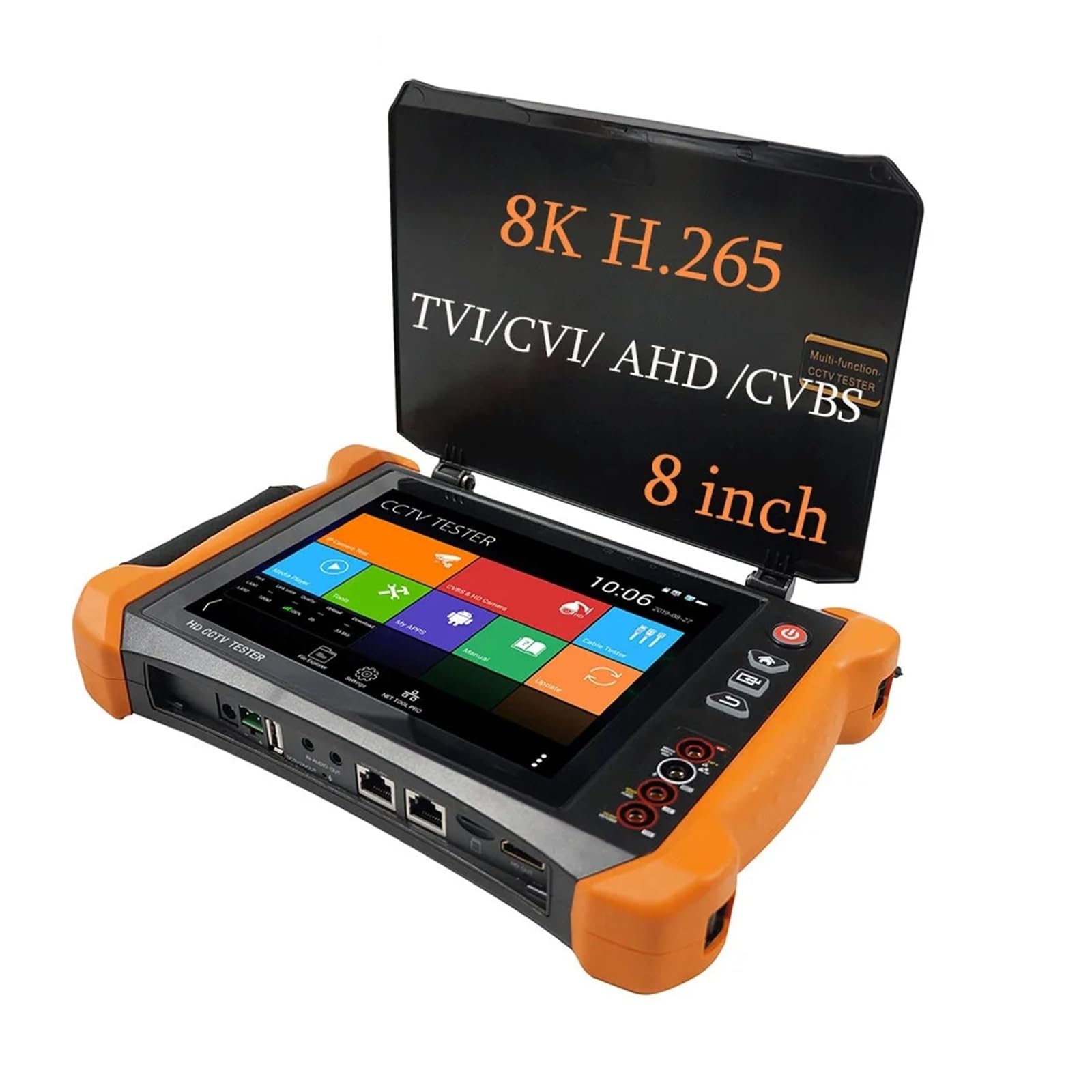 Testeur de vidéosurveillance HD 8K 8 pouces, moniteur IP /8MP TVI/CVI/AHD et caméra CVBS, testeur HD SDI/EX SDI, résolution 2048x1536, compteur de vidéosurveillance(X9-ADHS PRO)