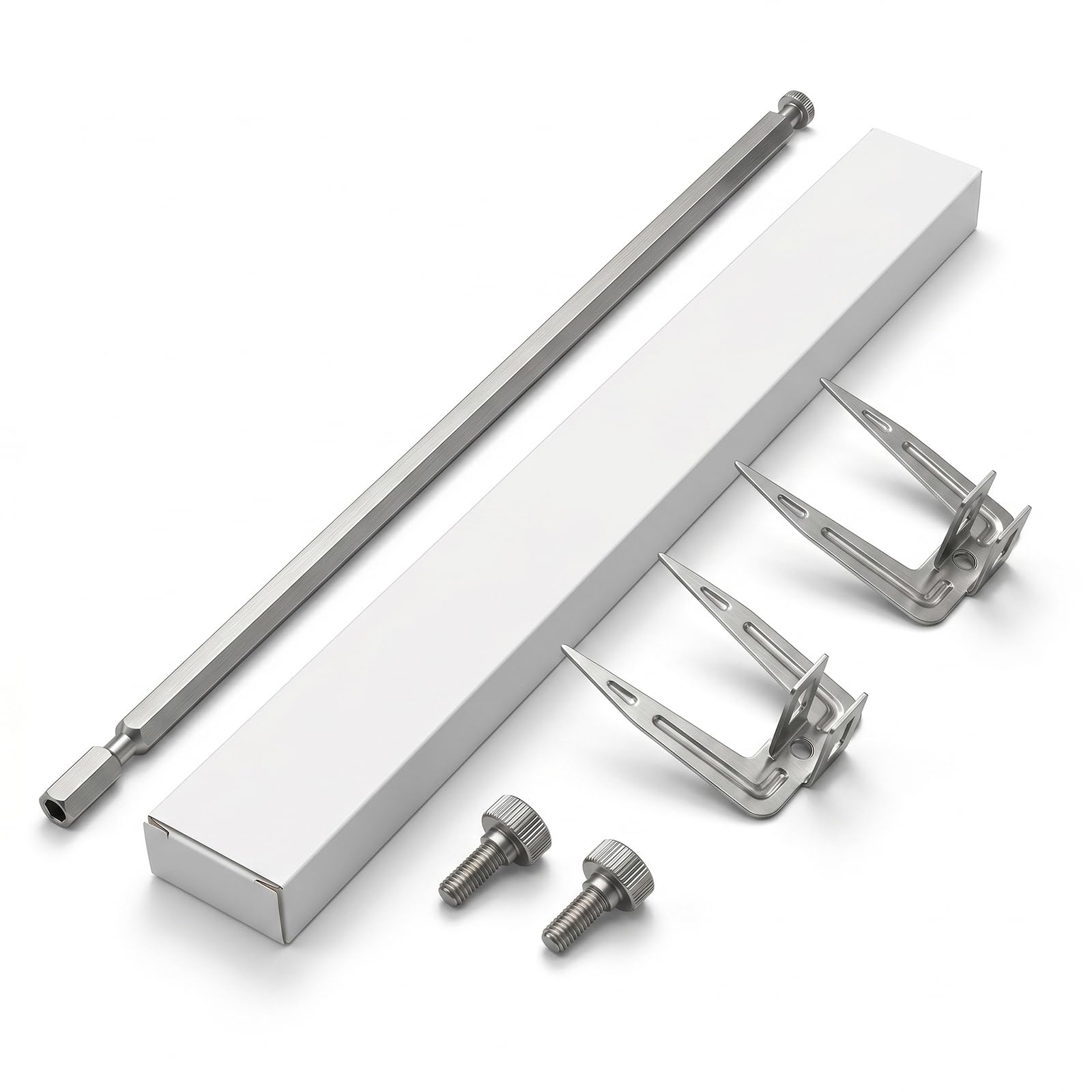 28cm Universal Rotisserie Forks for Air Fryer Oven, Heavy Duty Stainless Steel Spit Kit with Square Shaft, Rust Resistant Meat Skewers Set for Even Roasting Chicken, Fish and BBQ