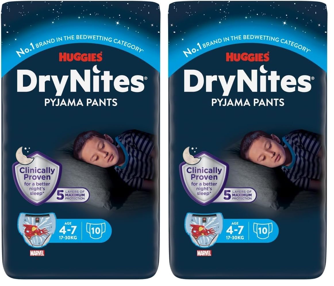 Huggies - Couche-culotte anti-fuite - Bébé (garçon) 4 à 7 ans 1x10 (Lot de 2)