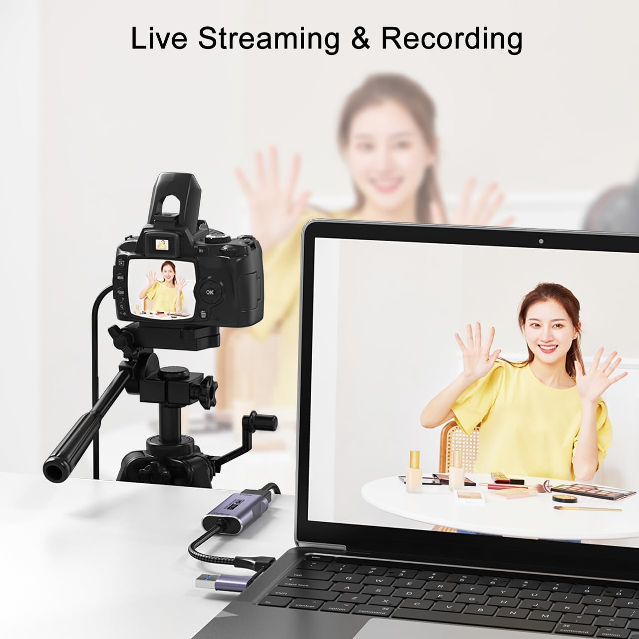 Video Capture Card 4K HDMI to USB-A/USB-C Capture Card Full HD 1080P 60FPS USB3.0 Capture Video and Audio Recording for Gaming, Streaming, Teaching, Video Conference