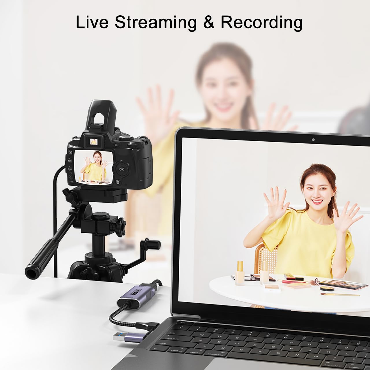 Tarjeta de captura de video 4K HDMI a USB-A/USB-C Tarjeta de captura Full HD 1080P 60FPS USB 3.0 Captura video y grabación de audio para juegos, transmisión, enseñanza, videoconferencia