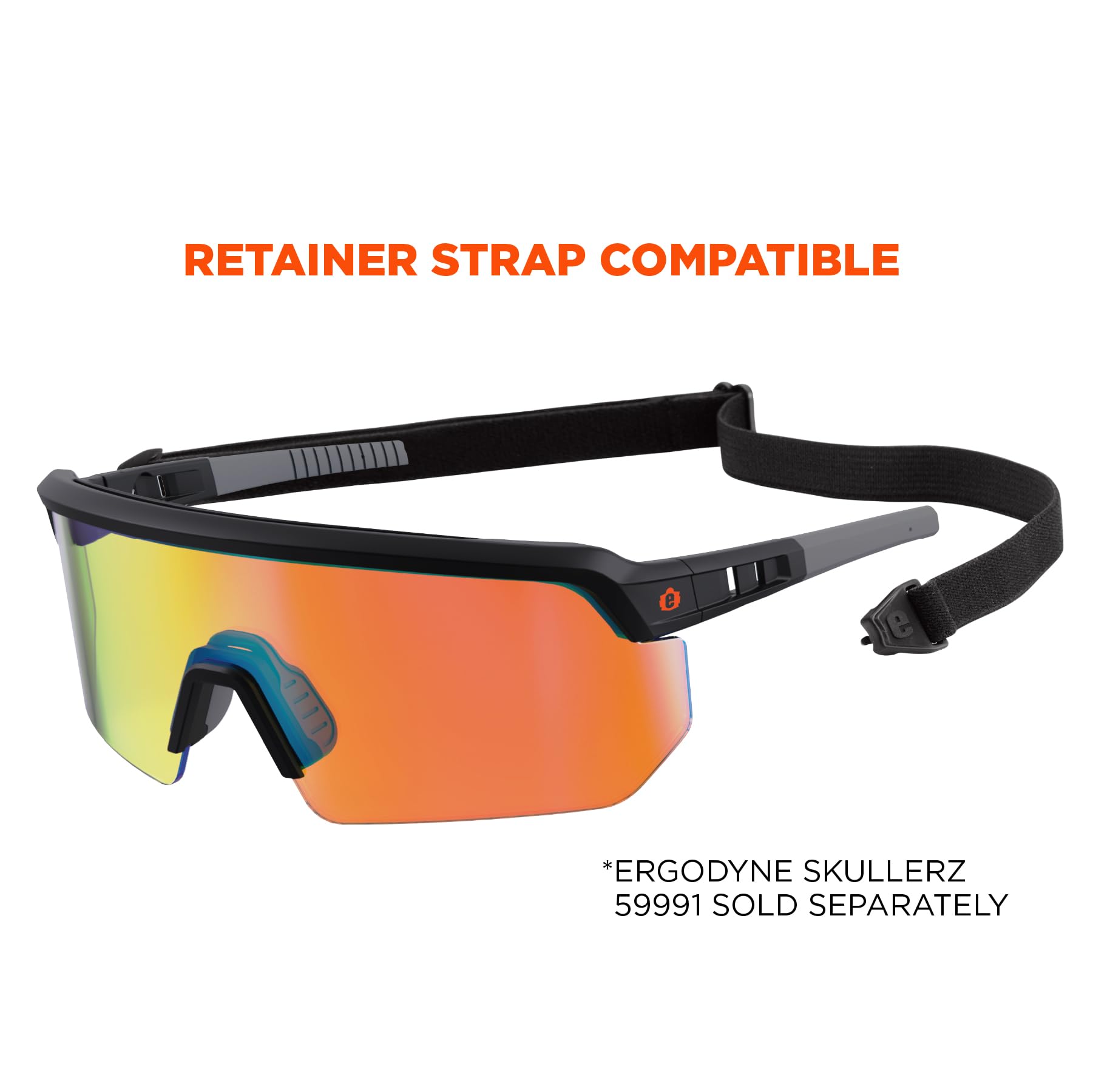 Ergodyne Uni-Erwachsene Skullerz Aegir Anti-scratch & Enhanced Anti-fog Safety Glasses, Sunglasses - Mirrored Lenses Kratzfeste Anti-Beschlag-Schutzbrille (1er Pack)