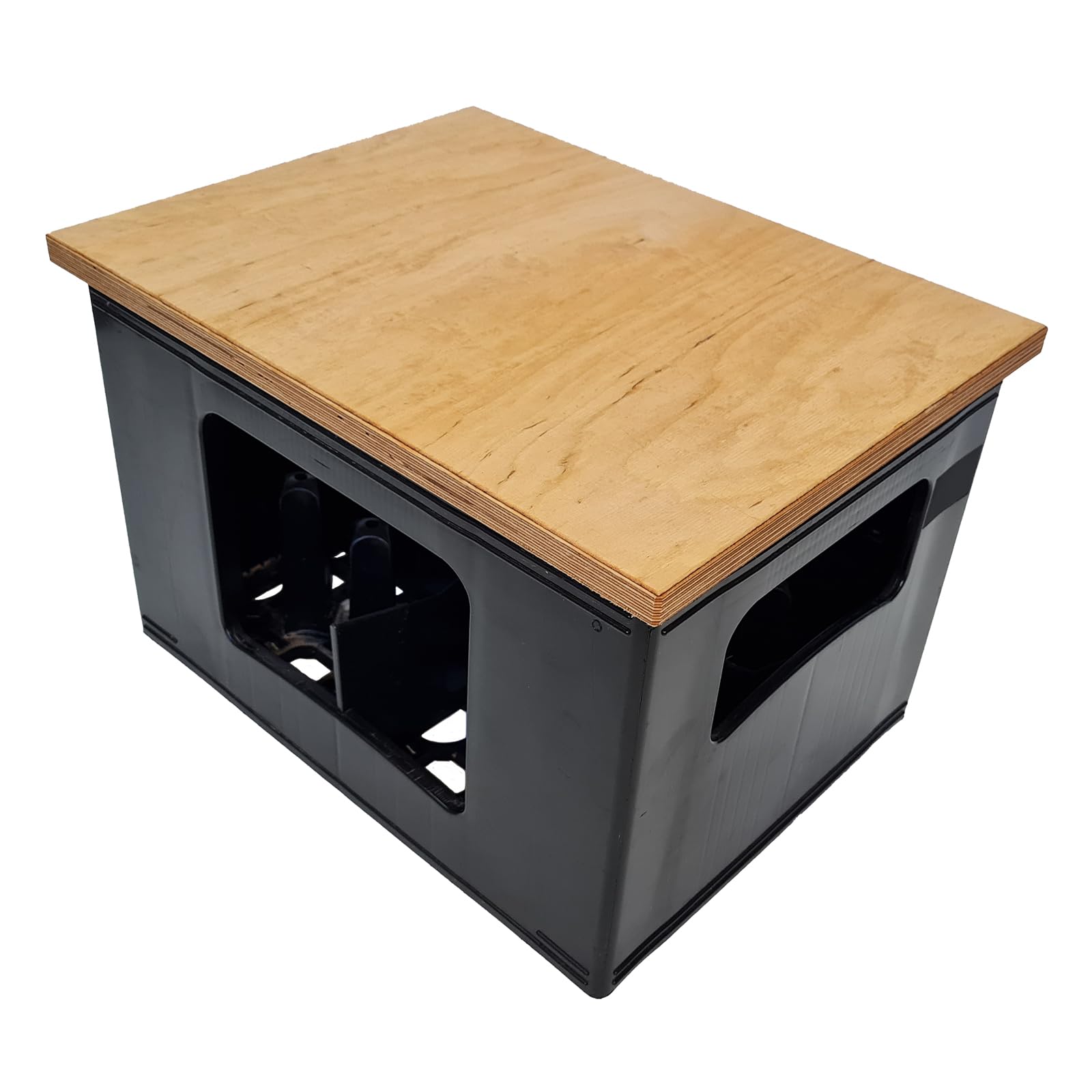 Bierkastensitz Bierkistensitz aus Holz Sitzauflage für Bierkisten, Hocker, Sitzkissen für Getränkekisten (Uni)