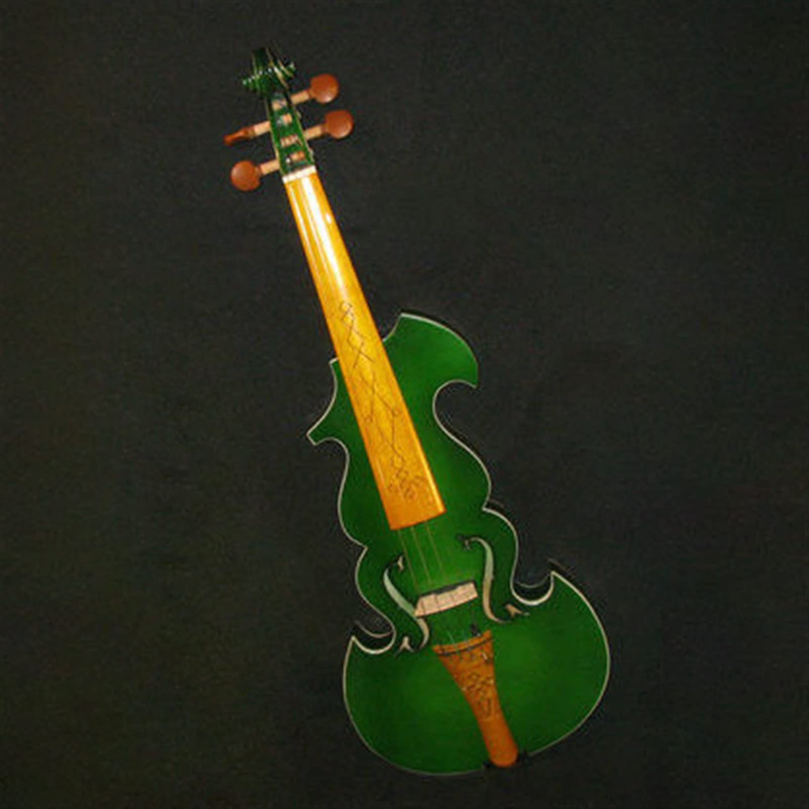 Legno Massello Verde 4/4 Elettrico Violino Acustico Strumento Musicale Tastiera E Cordiera in Legno Duro Violini per Studenti
