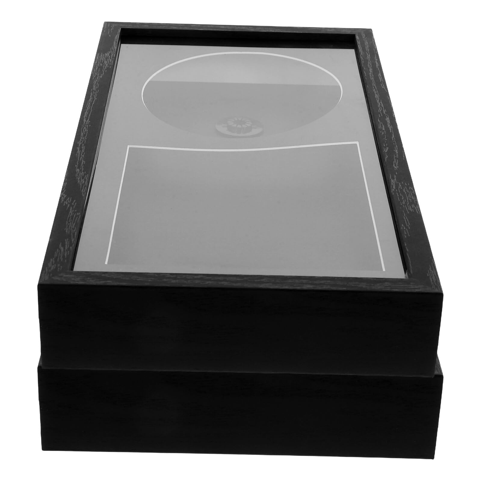Gatuida Marco de Pared para CD Acrílico Transparente Negro 17.5×33.6 Cm, Soporte de Exhibición Doble Ranura para Discos y Carátulas, Kit 2 Unidades para Decoración y Organización en Hogar