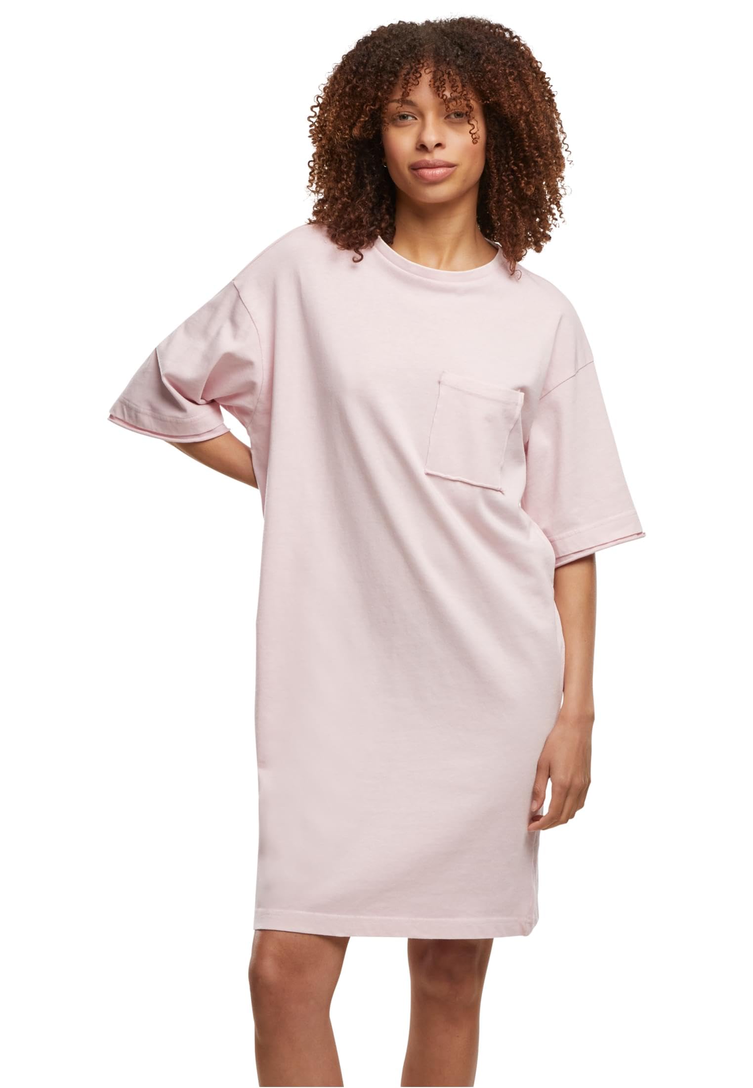 Urban Classics Ladies Washed Jersey T-Shirt Dress Frauen Mittellanges Kleid grau Basics