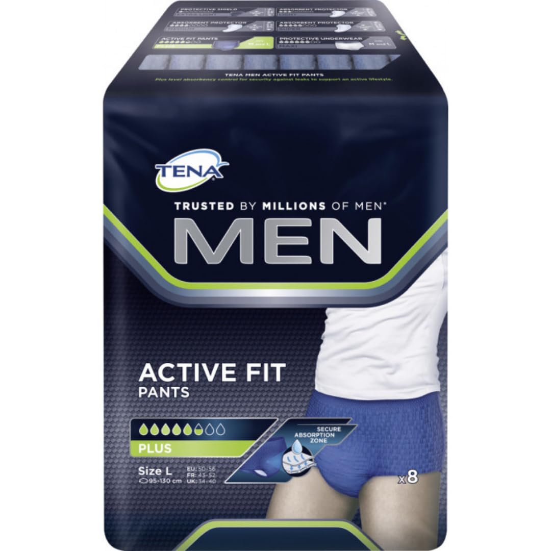 Men Active Fit Pants Plus Größe L Pads Damenbinden 8 STÜCK x 5 Packungen