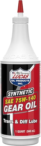 Lucas Oil - Lubricante de diferencial y transmisión sintética 10121 SAE 75W-140, 1 cuarto de galón.