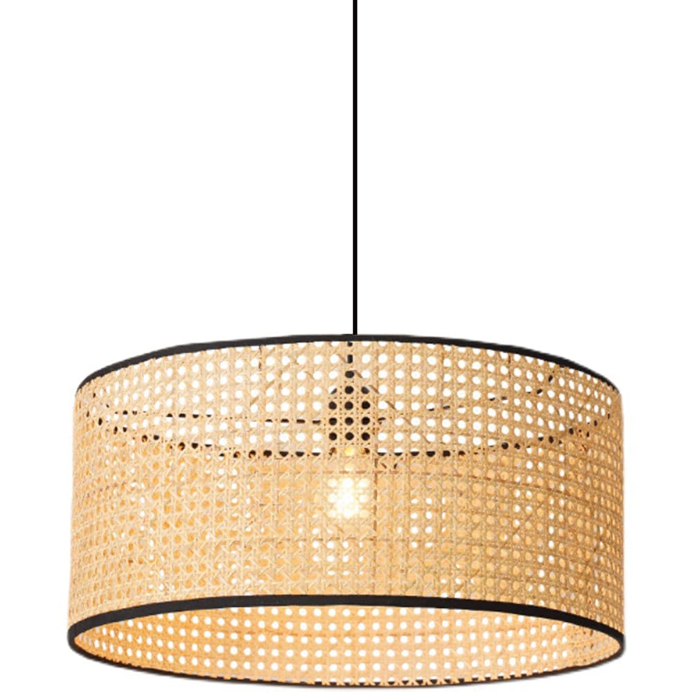 CJSLXGBL Rattan Chandelier Light Fixture, Boho Chandeliers Hand Woven Pendant Light, Chandeliers Dome Lampshade For Dining Room Kitchen Island Bedroom Foyer Hallway