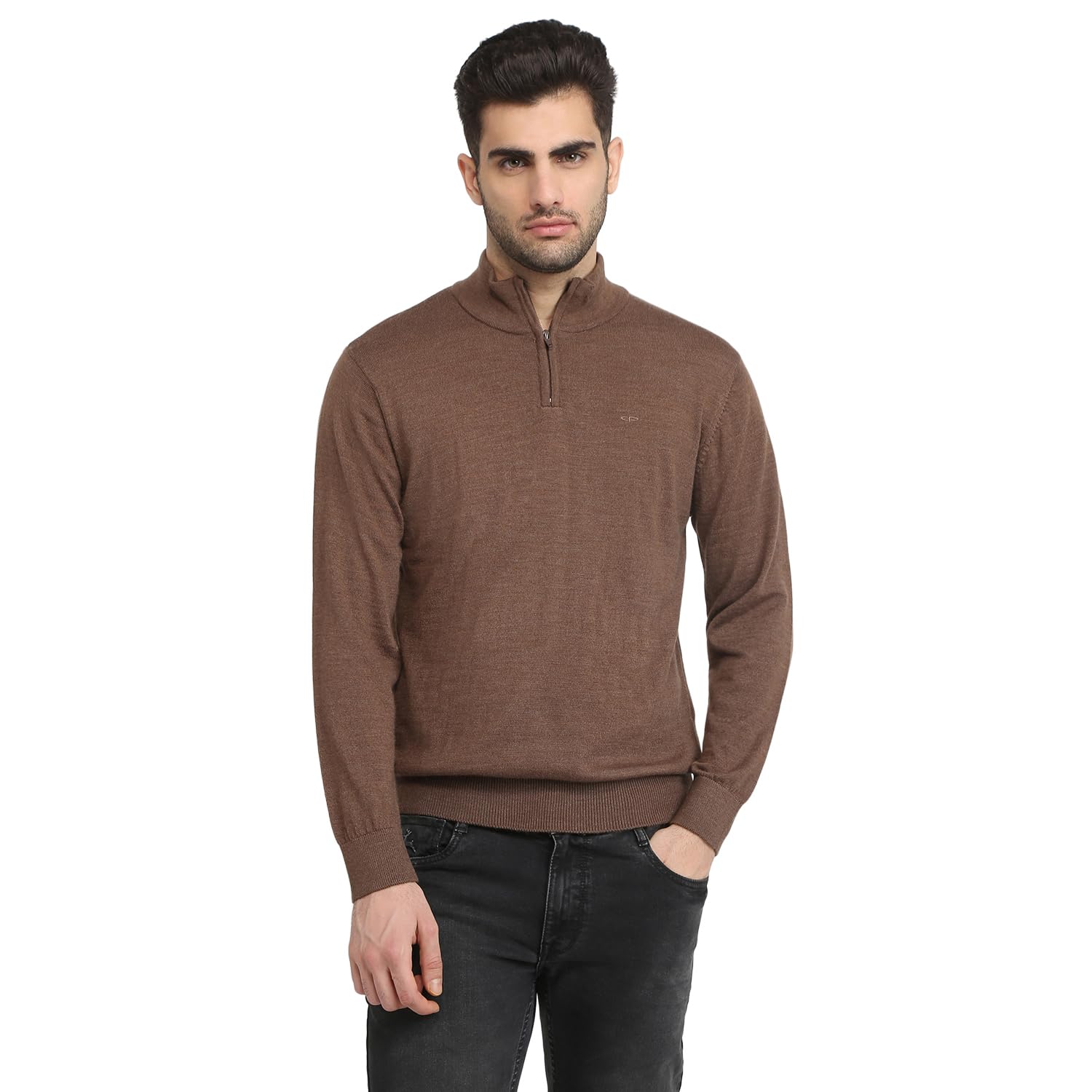 colorplus Men Regular Fit Solid Pattern Merino Wool Acrylic Blend Full Sleeve V Neck Casual Sweater-picture-16