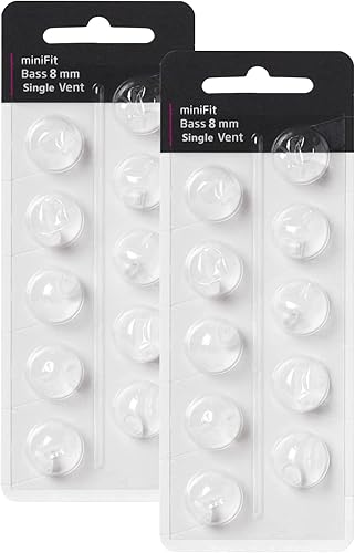 Cúpulas de audífonos para reemplazos Oticon, Cúpulas de graves de ventilación única Oticon Minifit (0.315 in2 paquetes), cúpulas universales para