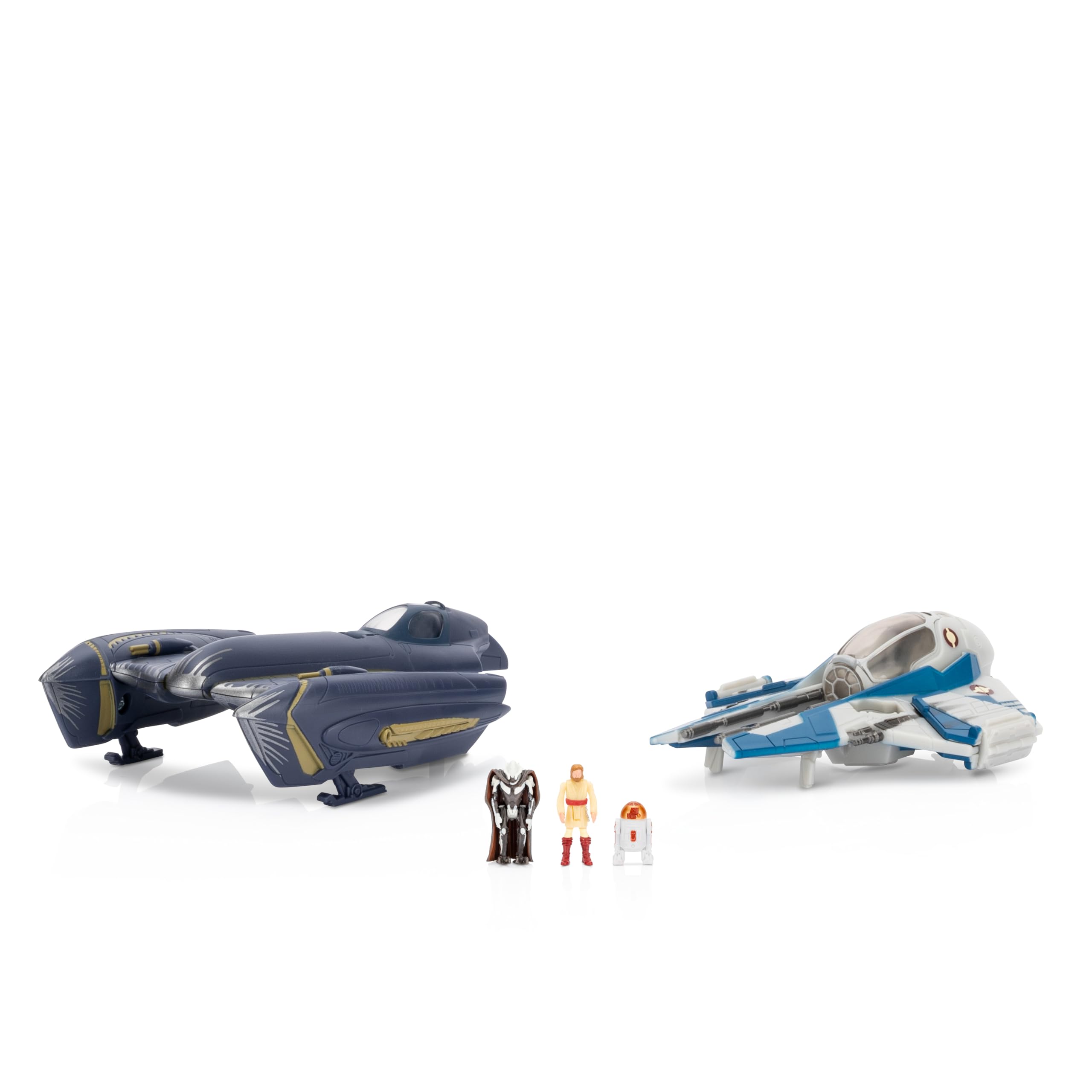 Star Wars Micro Galaxy Squadron SWJ0455 – Battle Pack | Obi-Wan Kenobi vs. General Grievous Battle Pack – 12,5 cm Belbullab-22 Starfighter und Jedi Interceptor mit 3 Mikro-Figuren