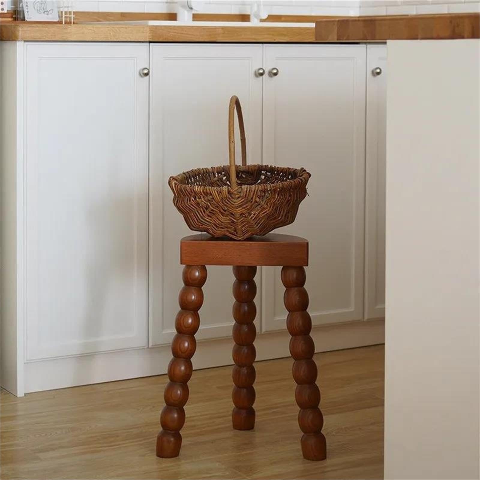 Table D'appoint Antique De Tabouret Bas Rétro en Bois Massif