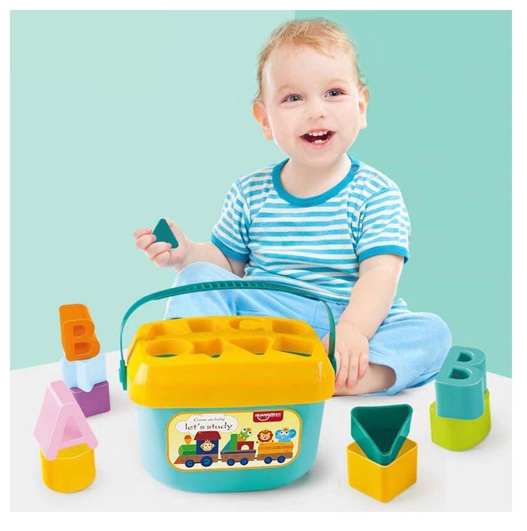 CRINGO TEX Baby First Block Shape sorter Toy Multipurpose Activity Cube Toy Kids Educational Musical Toy Early Development Learning Toys with 16 Block Set for 1 Year+ Baby (Baby First Cube)