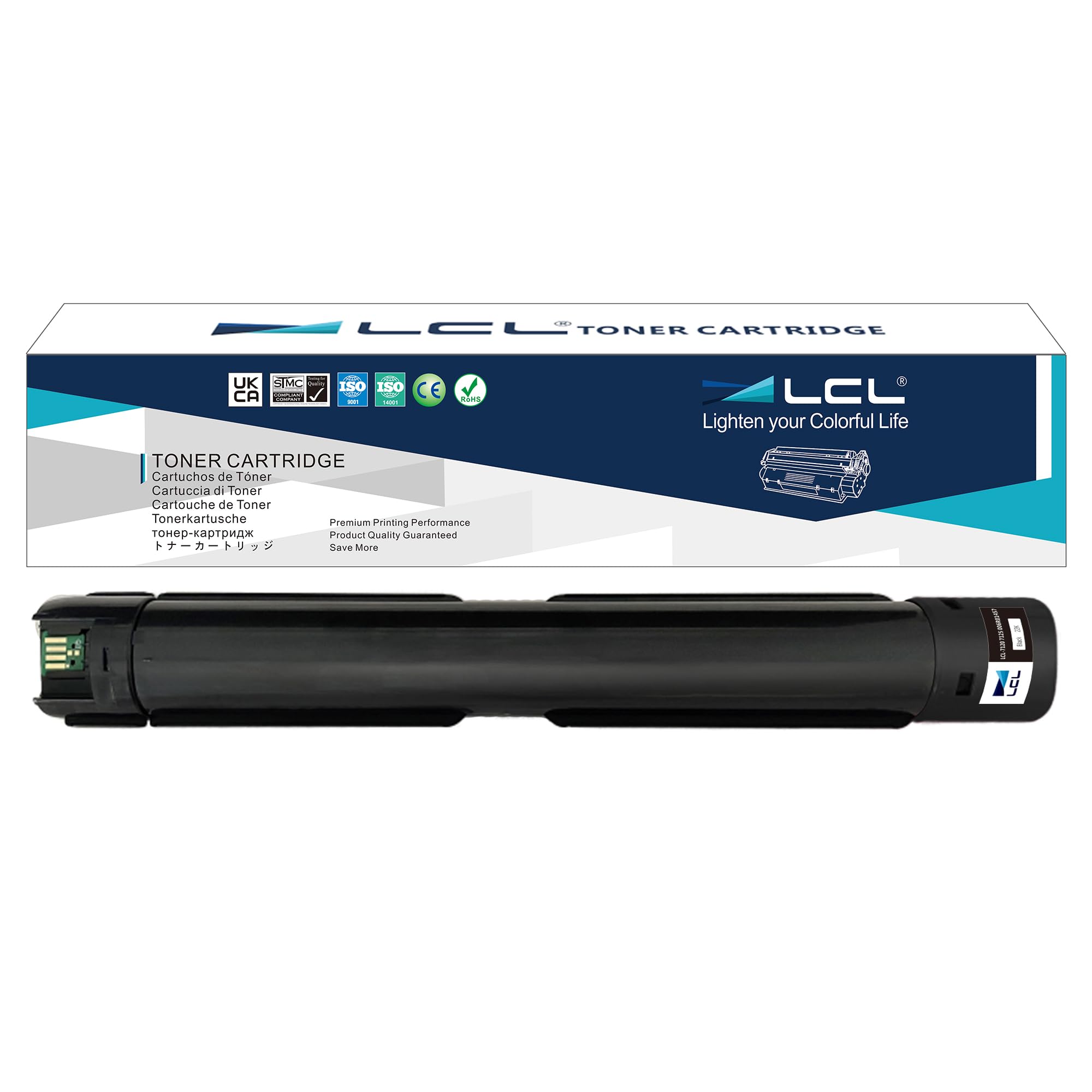 LCL Compatible Toner Cartridge Replacement for Xerox WorkCentre 7120 7125 7220 7220I 7225 7225I 006R01457 7120 7125 7220 7220I 7225 7225I Color Printer (1-Pack Black)
