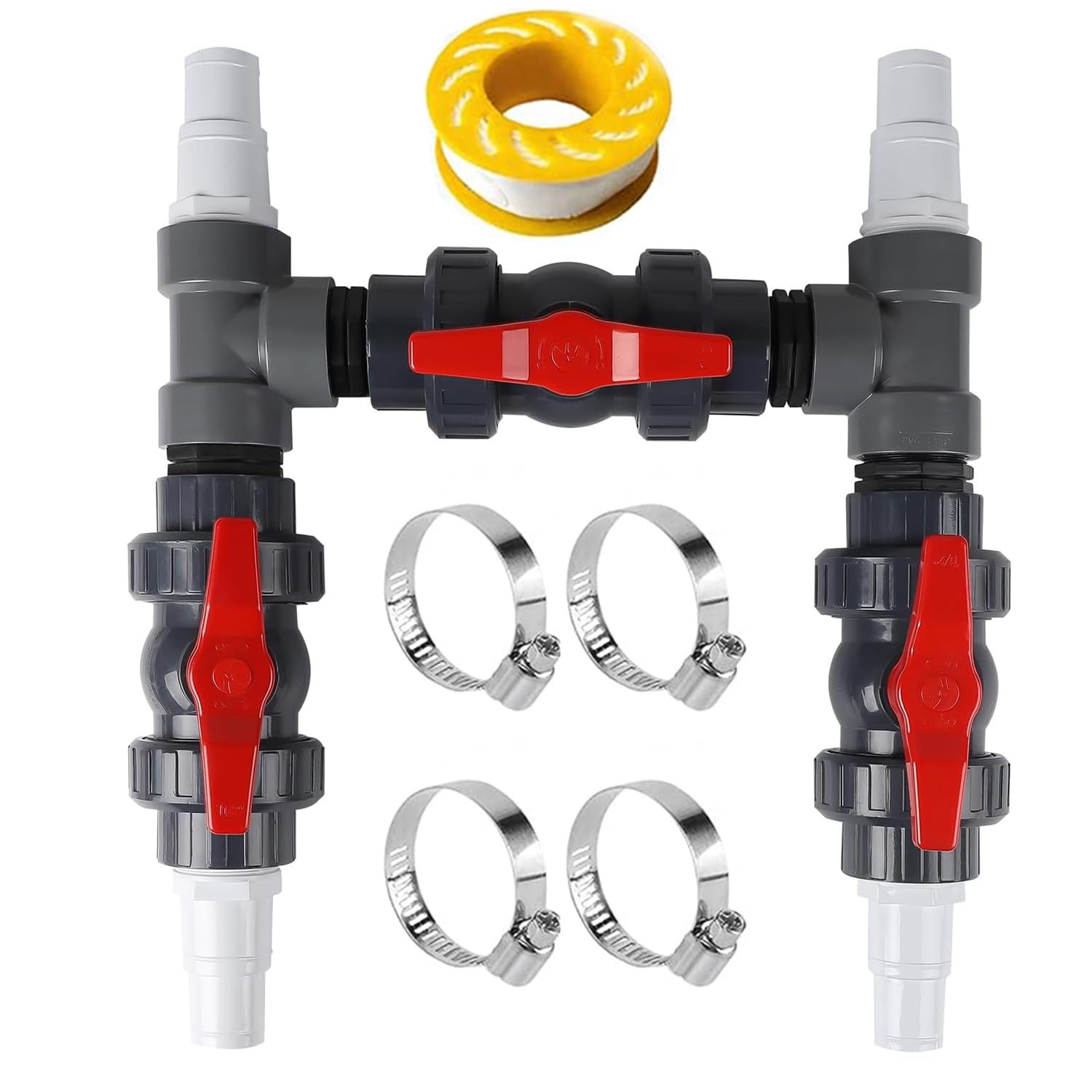 Bypass Pool Set Ø 50 mm, Wärmepumpe Pool Anschluss-Set, Poolheizung Wärmepumpe Solar Heizung Pool Bypass, Steuerung der Wasserzufuhr für Poolheizung, Solaranlage und Schwimmbecken Wärmepumpe