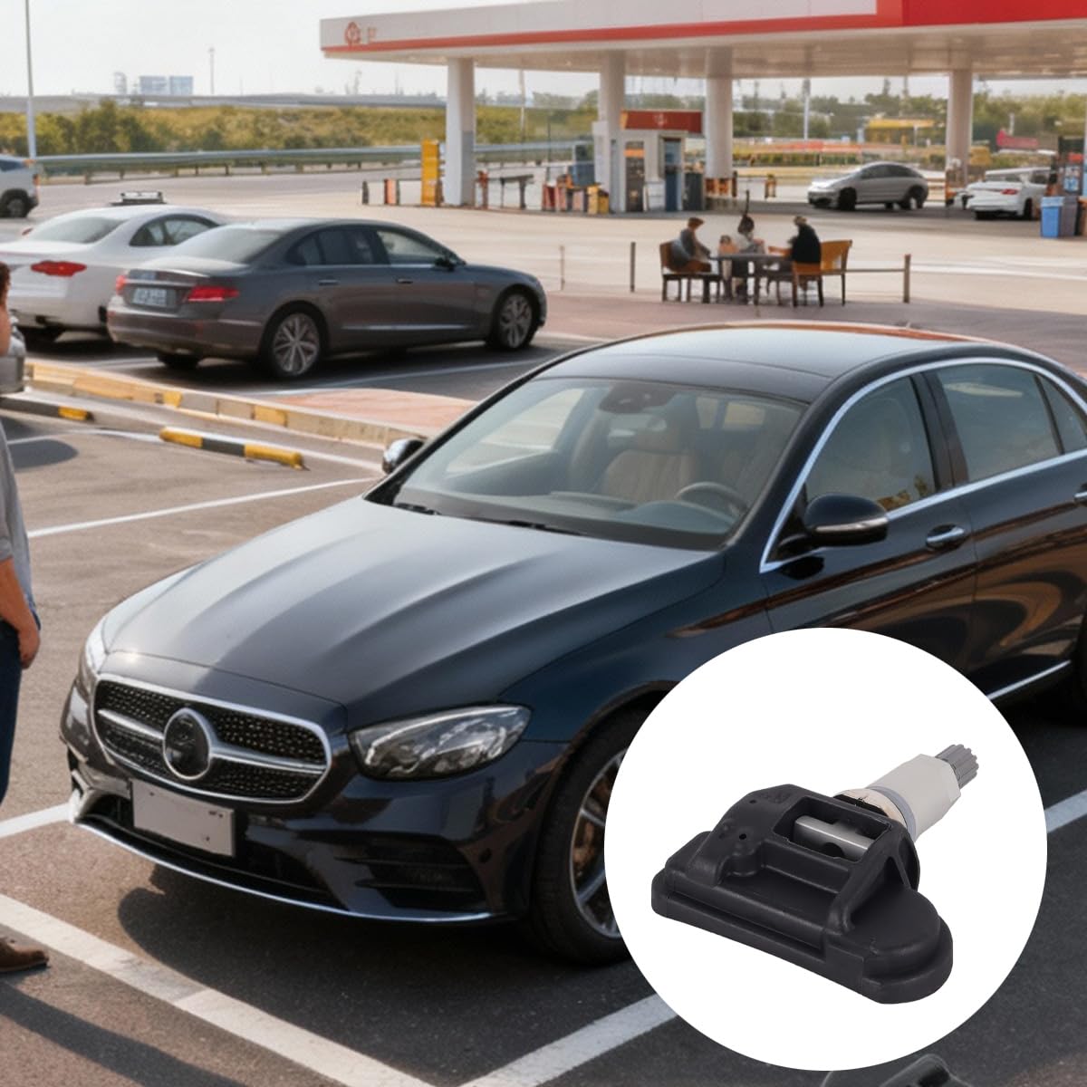 Sensor de presión de neumáticos para coche (4 unidades), compatible con Mercedes C, CLA, GLC, CLS, E, S, GLE, clase W176, W205, C207, W212, A0009050030