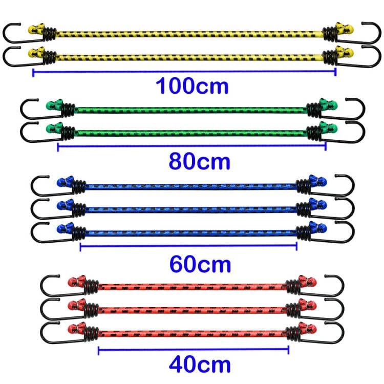 Ram® 10 x Bungee Cords With Hooks Heavy Duty Pack Of 10 Weatherproof UV Resistant Elastic Bungee Hooks Camping Luggage Tarps Garden Furniture Hooks - Image 3